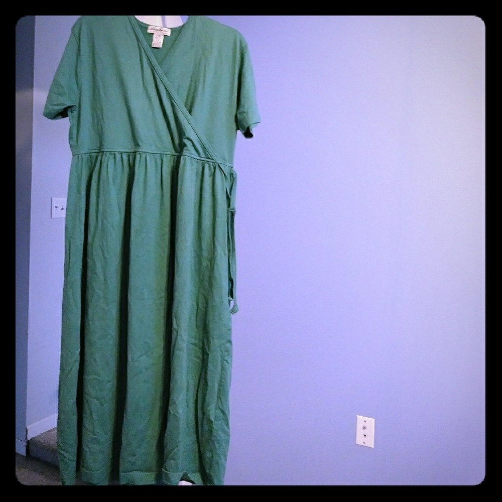 Eddie Bauer sea green wrap dress